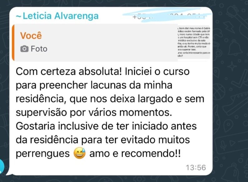 Depoimento de médica sobre o treinamento
